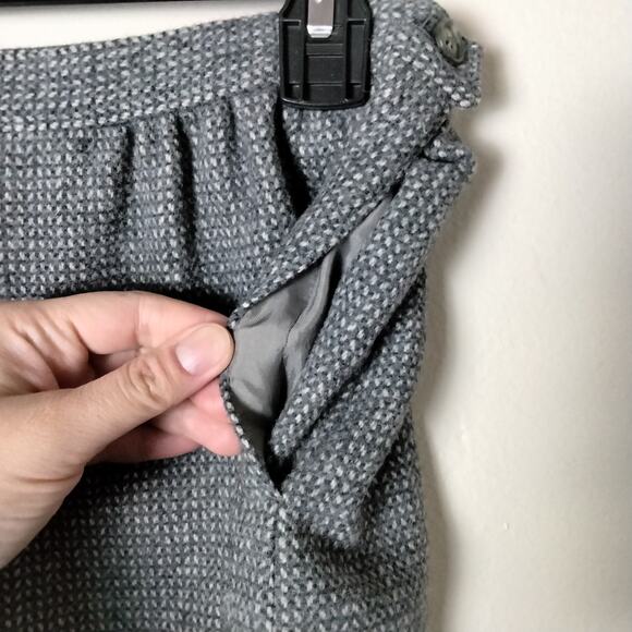 Vintage Pendleton Wool Midi Skirt Pure Virgin Wool Made USA Size 12 Grey Twill - Picture 4 of 6